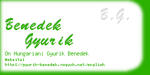 benedek gyurik business card